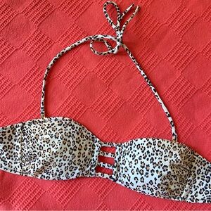 Victoria's Secret Tan and Black Animal Print Bikini Top - Size S